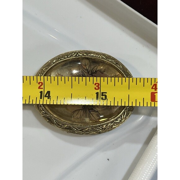 Vtg 1928 Brand Gold Tone Photo Filigree Rose Locket Necklace Pendant Chain 26in - Picture 11 of 12